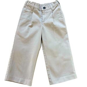 Talbots Kids Slim Fit Khakis Adjustable Tab Waist Snap Close Tan Like New 2-Slim